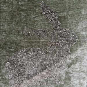 Studded Bunny Velvet Top in Olive Green Table Runner STUNNING 16x90